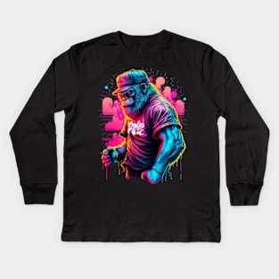 gorrilla street art Kids Long Sleeve T-Shirt